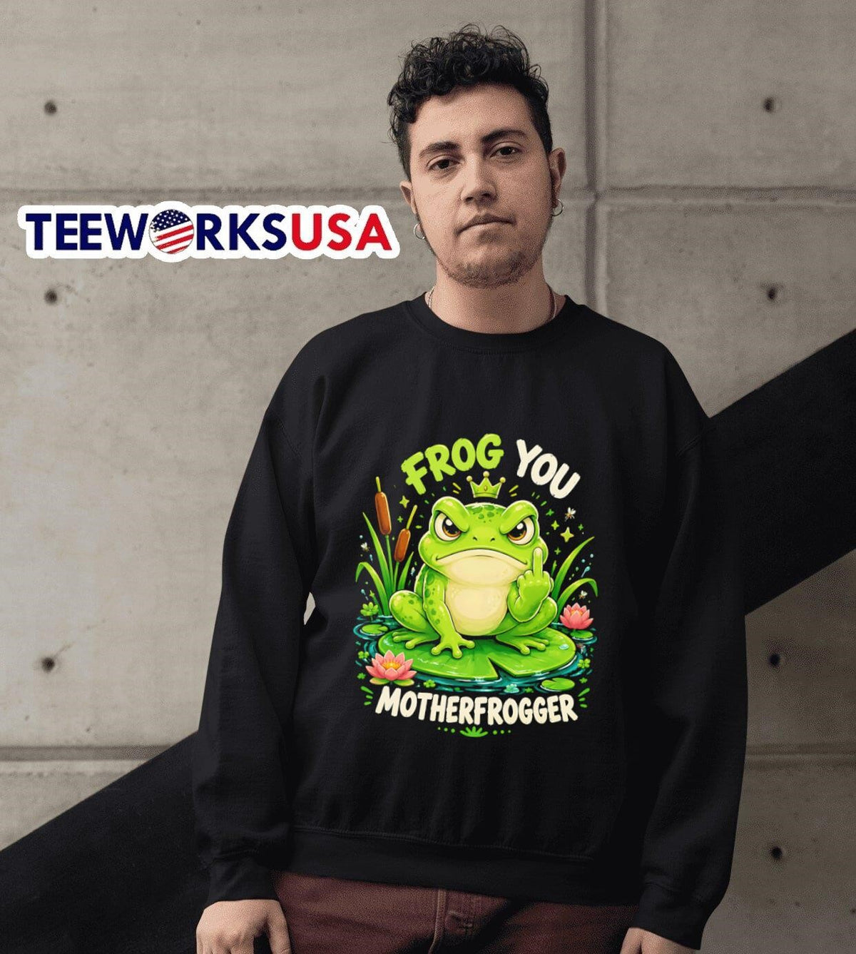 Frog You Motherfrogger - Adult & Kids T-Shirts, Sweatshirts & Hoodies apparel design preview 6