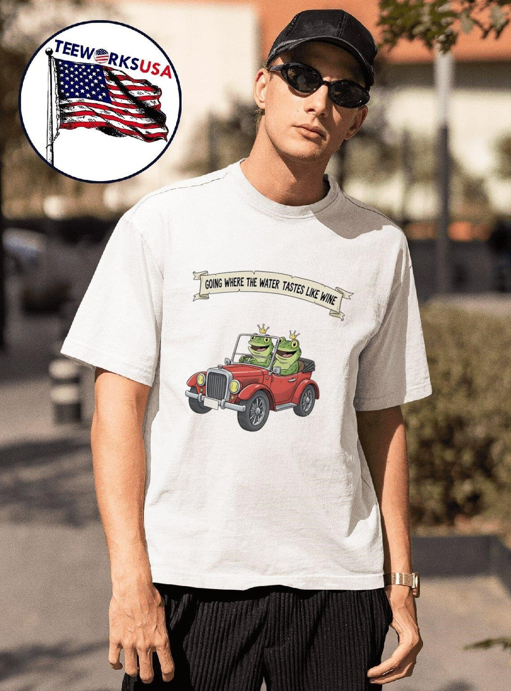 Frog going where the water tastes like wine - Adult & Kids T-Shirts, Sweatshirts & Hoodies apparel design preview 1
