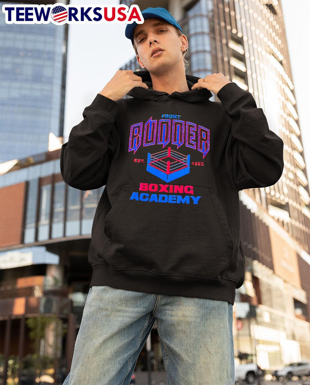 Front Runner Boxing Academy est 1992 - Adult & Kids T-Shirts, Sweatshirts & Hoodies apparel design preview 3