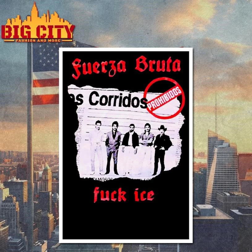 Fuerza Bruta Los Corridos Prohibidos Mexican Band - Adult & Kids T-Shirts, Sweatshirts & Hoodies apparel design preview 4