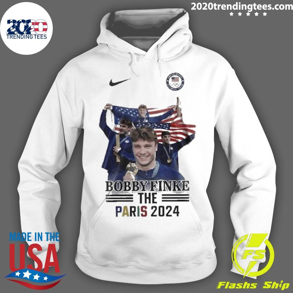 Funny Bobby Finke The Paris 2024 Team Usa Swimming - Adult & Kids T-Shirts, Sweatshirts & Hoodies apparel design preview 2