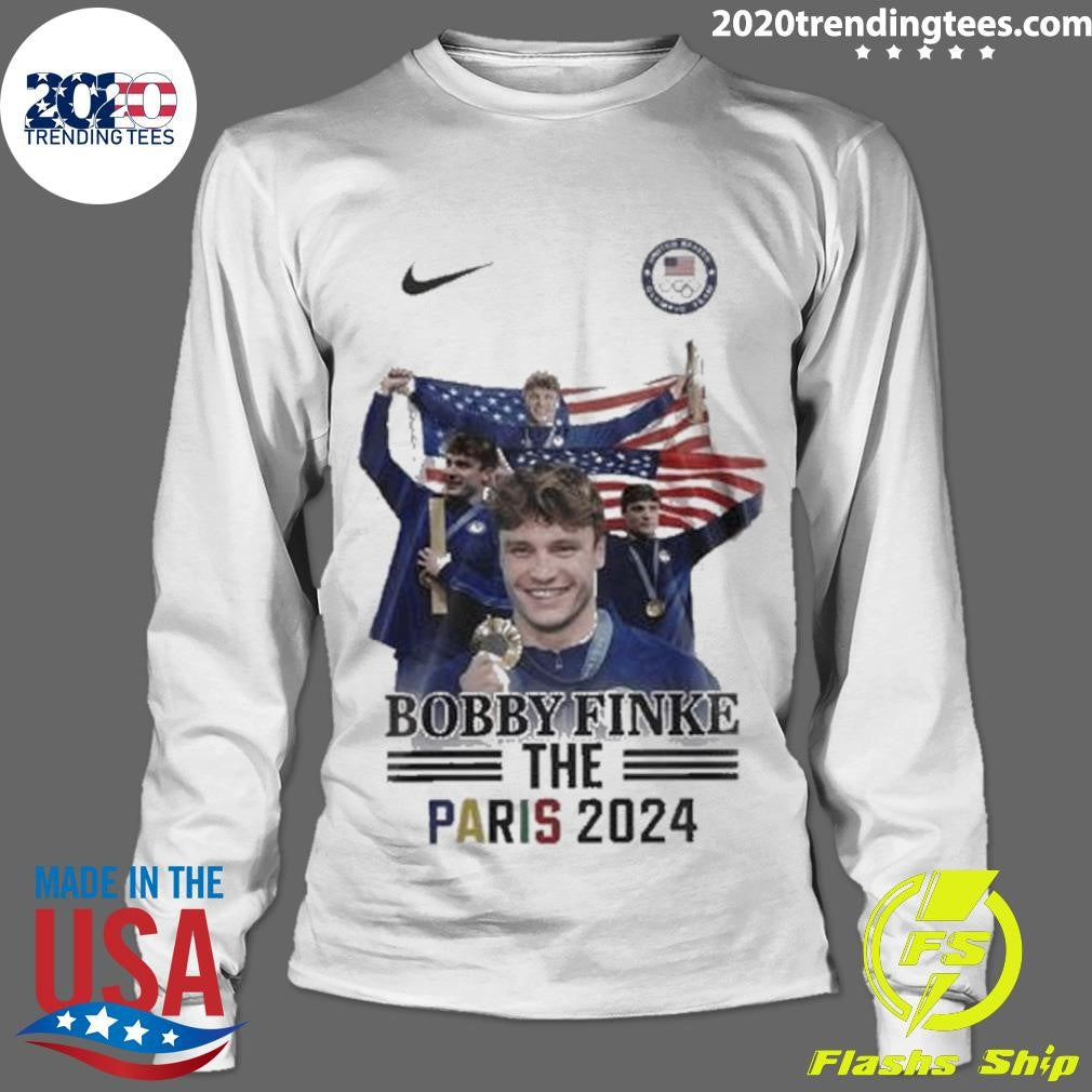 Funny Bobby Finke The Paris 2024 Team Usa Swimming - Adult & Kids T-Shirts, Sweatshirts & Hoodies apparel design preview 4
