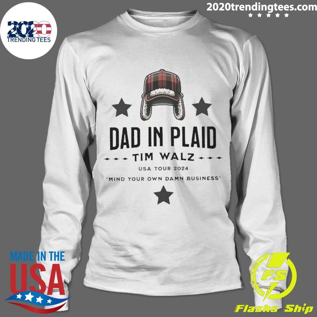Funny Dad In Plaid Harris Walz Usa Tour Mind Your Own - Adult & Kids T-Shirts, Sweatshirts & Hoodies apparel design preview 4