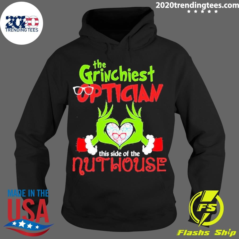 Funny Grinch Santa Love The Grinchiest Optician This - Adult & Kids T-Shirts, Sweatshirts & Hoodies apparel design preview 2
