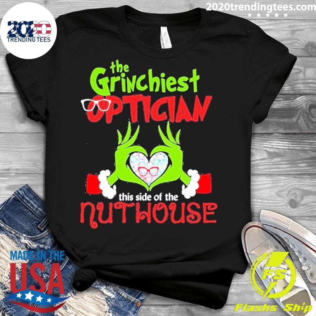Funny Grinch Santa Love The Grinchiest Optician This - Adult & Kids T-Shirts, Sweatshirts & Hoodies apparel design preview 3