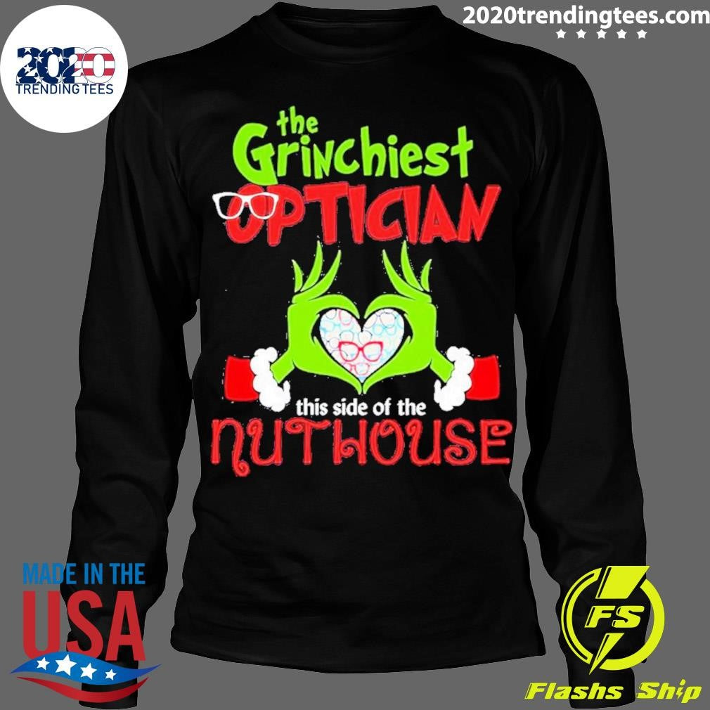 Funny Grinch Santa Love The Grinchiest Optician This - Adult & Kids T-Shirts, Sweatshirts & Hoodies apparel design preview 4