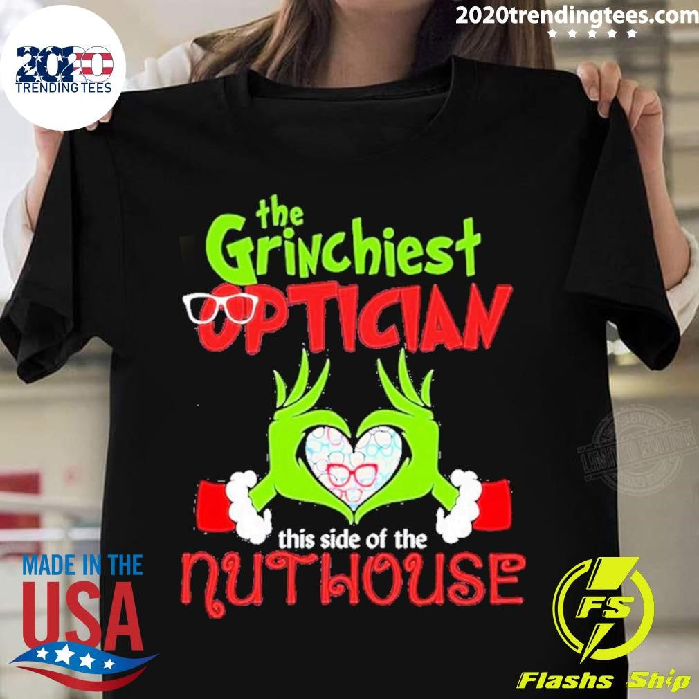 Funny Grinch Santa Love The Grinchiest Optician This - Adult & Kids T-Shirts, Sweatshirts & Hoodies apparel design preview 1