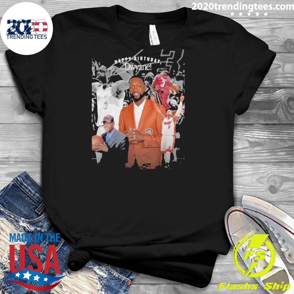 Funny Happy Birthday Dwyane Wade Miami Heat Legend - Adult & Kids T-Shirts, Sweatshirts & Hoodies apparel design preview 3