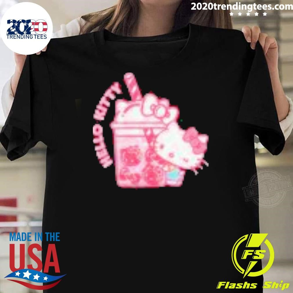 Funny Hello Kitty Bubble Tea - Adult & Kids T-Shirts, Sweatshirts & Hoodies apparel design preview 1