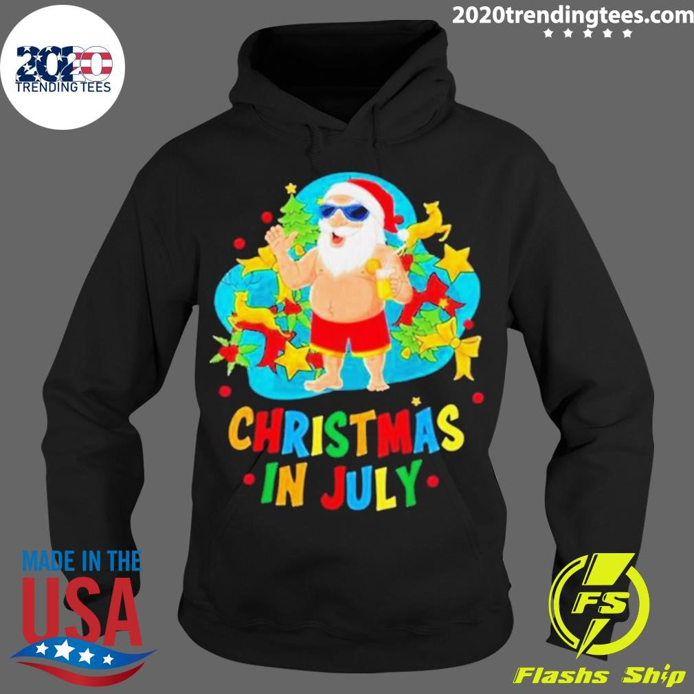 Funny In July Santa Claus Tree Summer Oversized - Adult & Kids T-Shirts, Sweatshirts & Hoodies apparel design preview 2