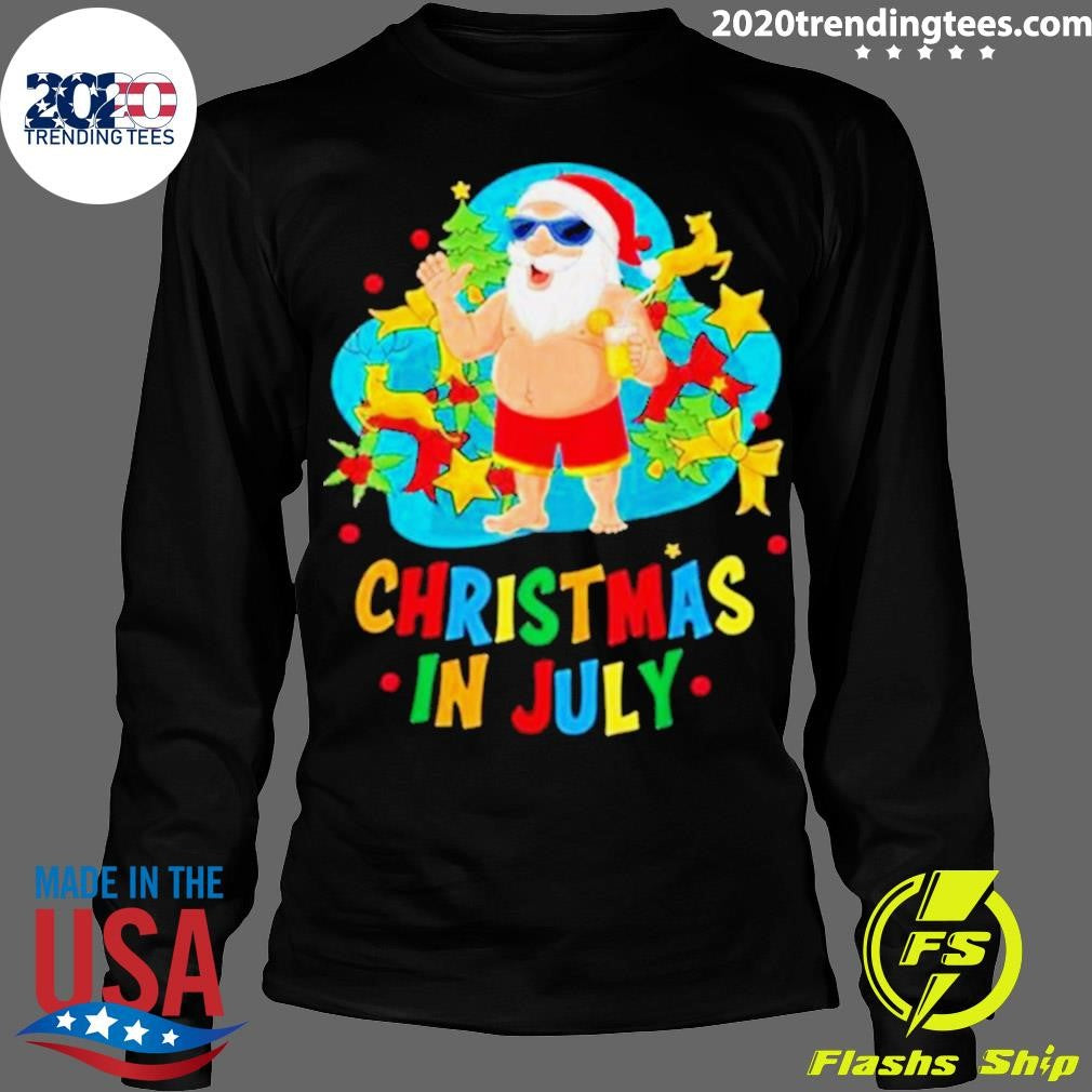 Funny In July Santa Claus Tree Summer Oversized - Adult & Kids T-Shirts, Sweatshirts & Hoodies apparel design preview 4