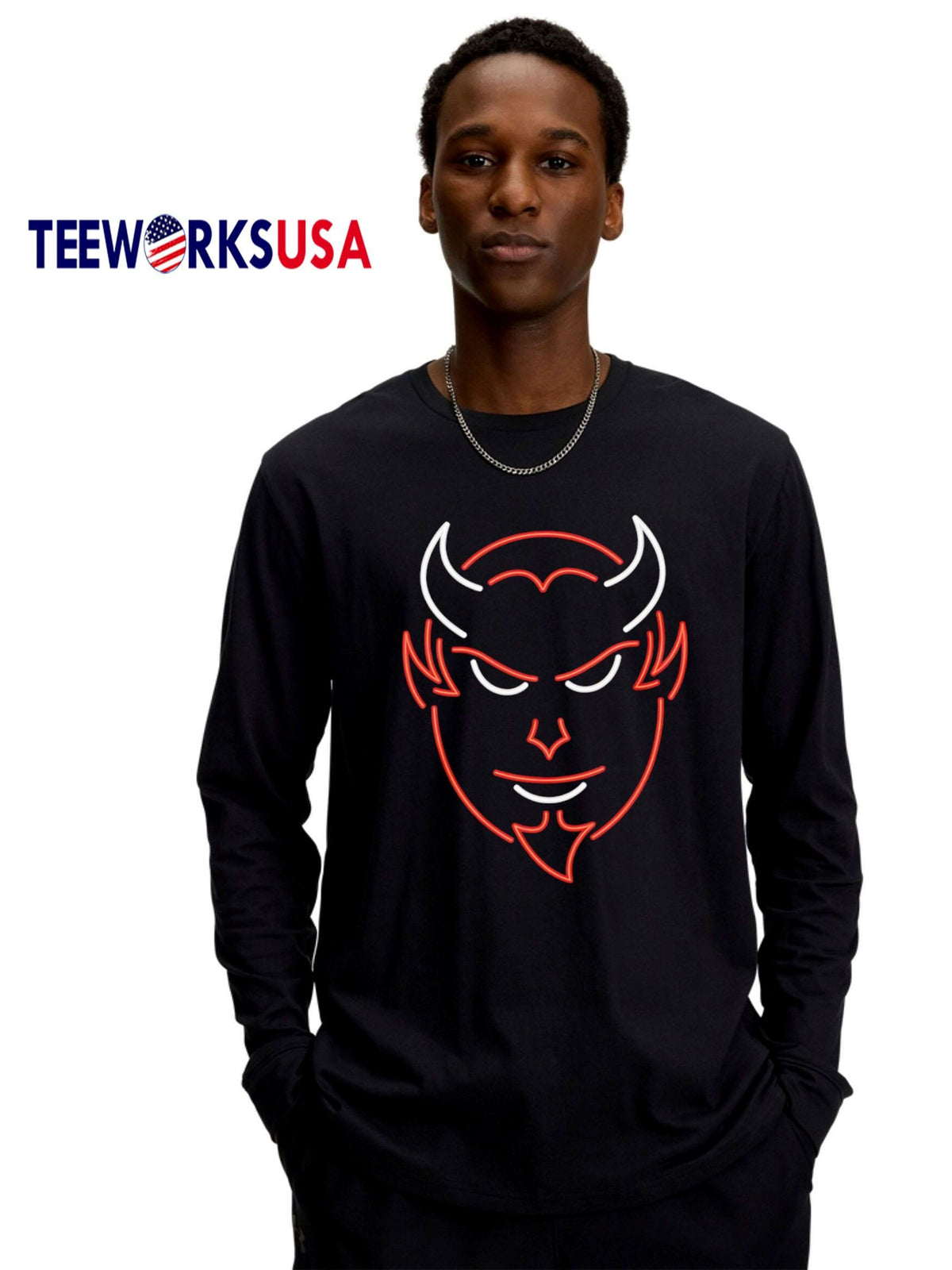 Funny Neon Devil New Jersey - Adult & Kids T-Shirts, Sweatshirts & Hoodies apparel design preview 4