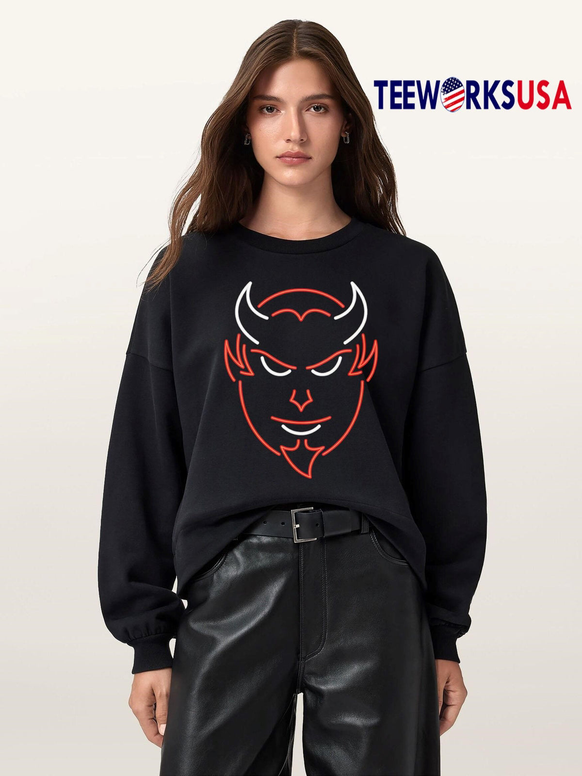 Funny Neon Devil New Jersey - Adult & Kids T-Shirts, Sweatshirts & Hoodies apparel design preview 5