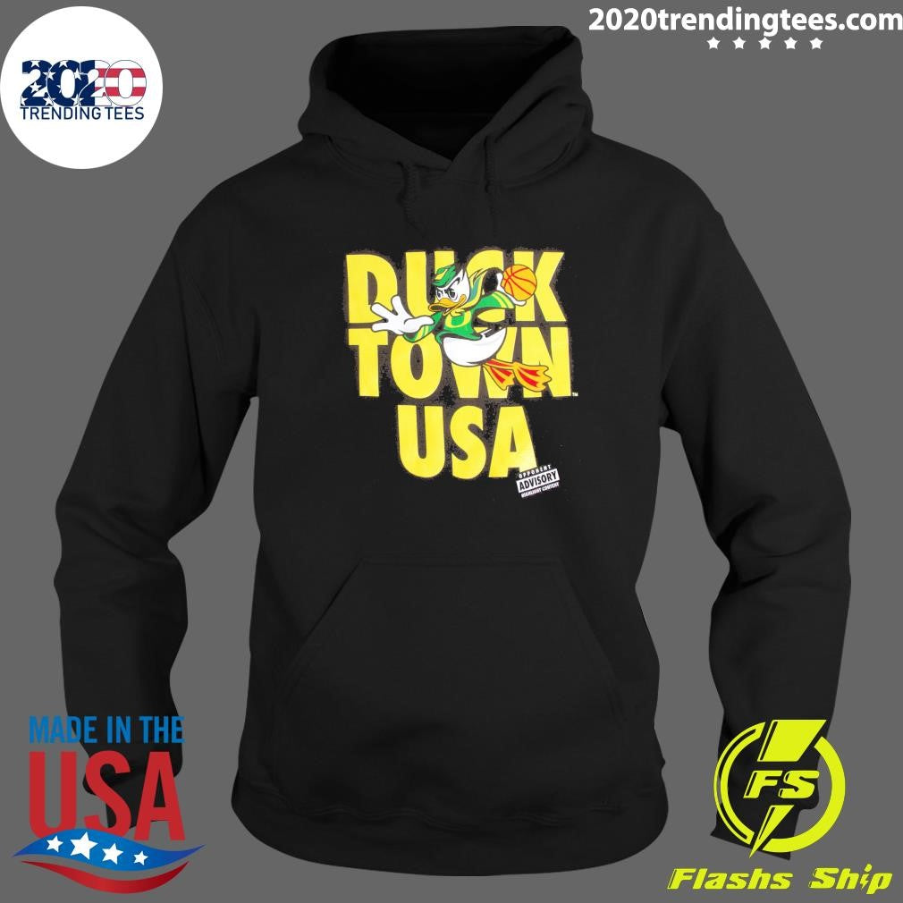 Funny Nike Oregon Ducks Duck Town Shootaround - Adult & Kids T-Shirts, Sweatshirts & Hoodies apparel design preview 2