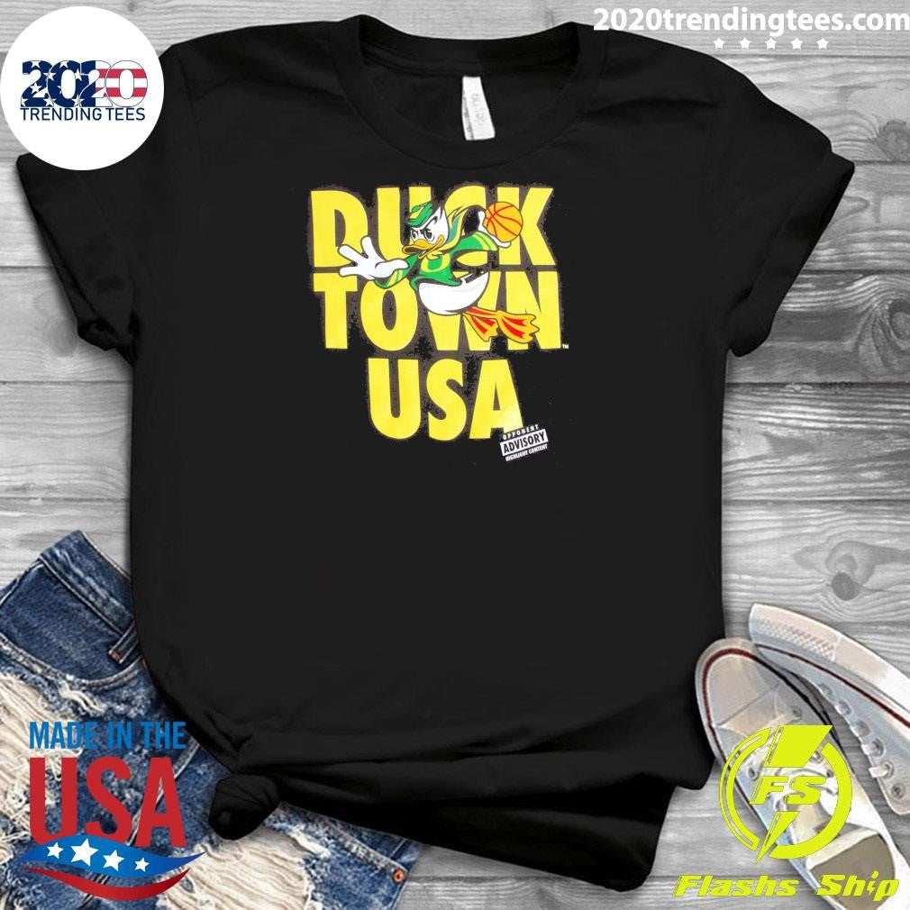 Funny Nike Oregon Ducks Duck Town Shootaround - Adult & Kids T-Shirts, Sweatshirts & Hoodies apparel design preview 3