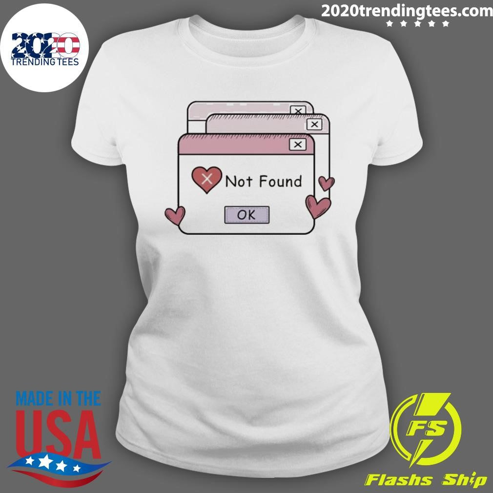 Funny Retro Love Not Found Computer Pop Up Valentines - Adult & Kids T-Shirts, Sweatshirts & Hoodies apparel design preview 3