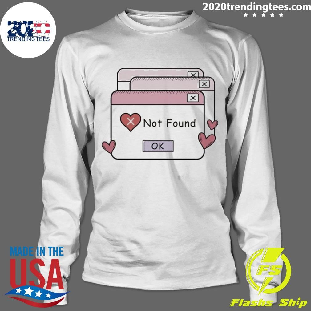 Funny Retro Love Not Found Computer Pop Up Valentines - Adult & Kids T-Shirts, Sweatshirts & Hoodies apparel design preview 4