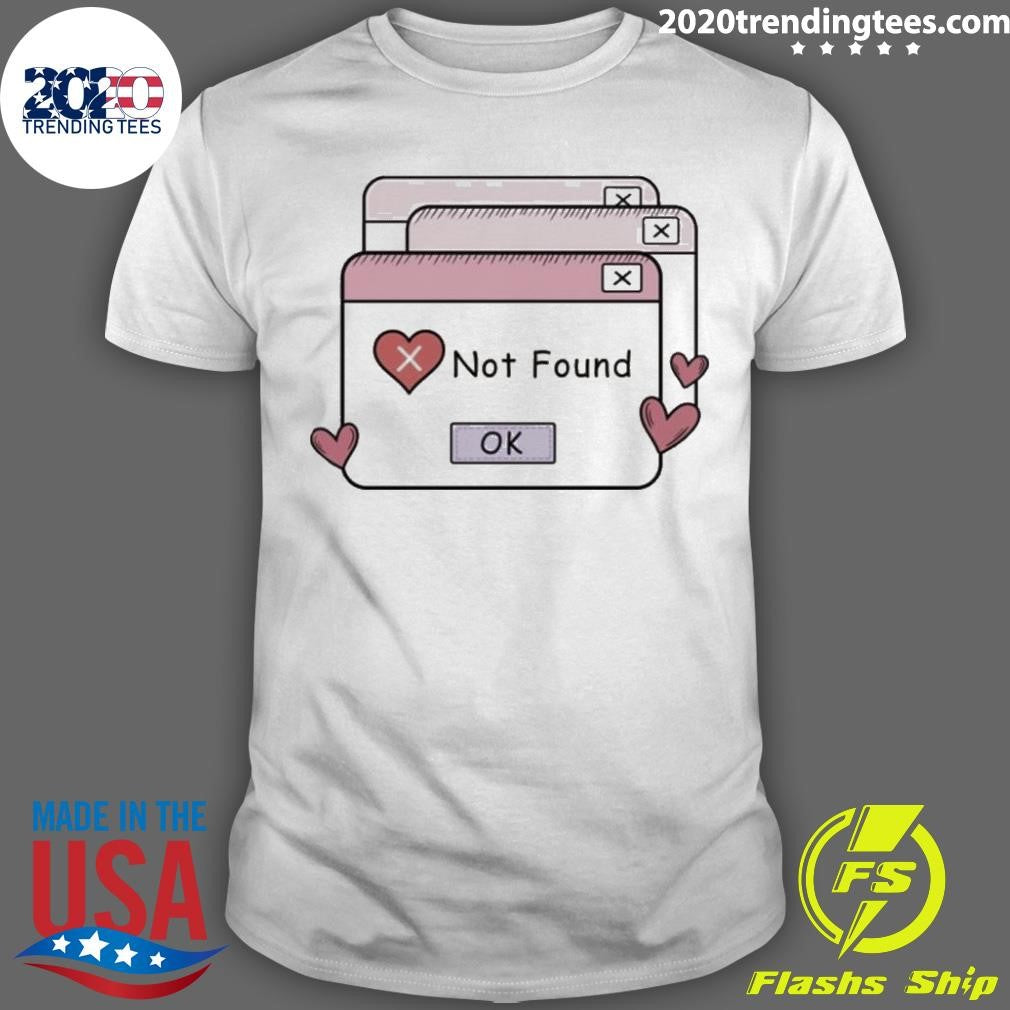 Funny Retro Love Not Found Computer Pop Up Valentines - Adult & Kids T-Shirts, Sweatshirts & Hoodies apparel design preview 1