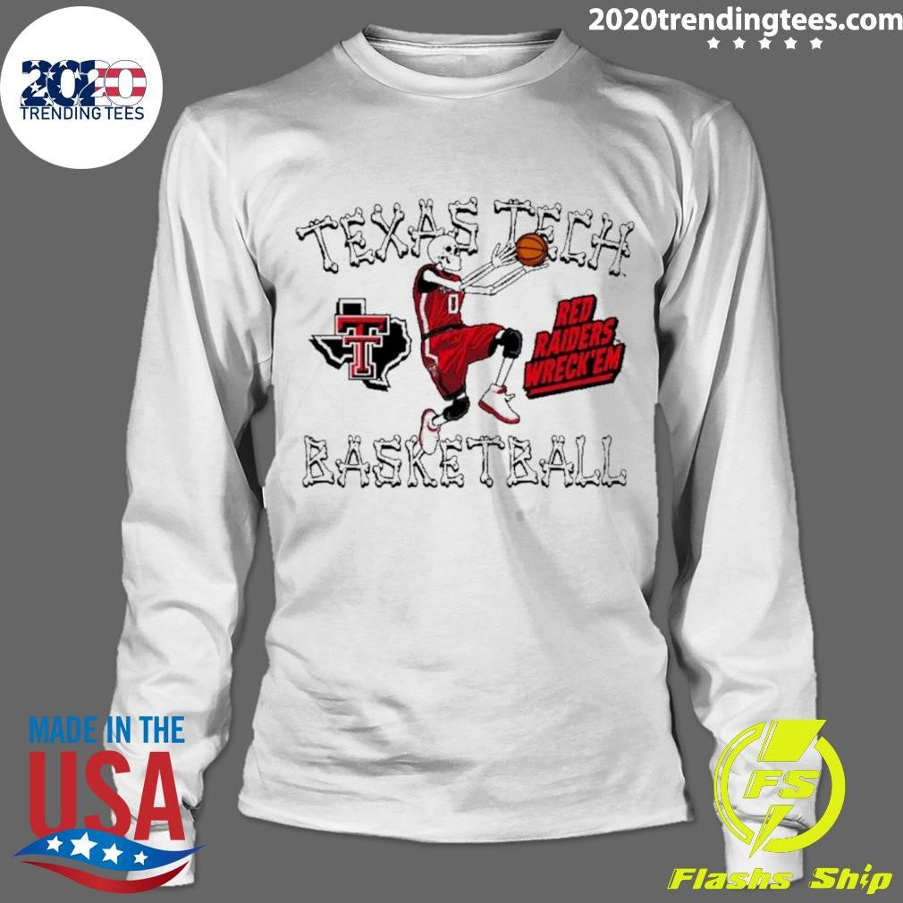 Funny Skeleton Texas Tech Basketball Bones - Adult & Kids T-Shirts, Sweatshirts & Hoodies apparel design preview 4