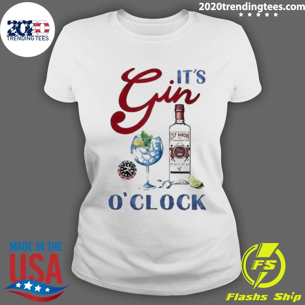 Funny Wine It's Gin O'clock - Adult & Kids T-Shirts, Sweatshirts & Hoodies apparel design preview 3
