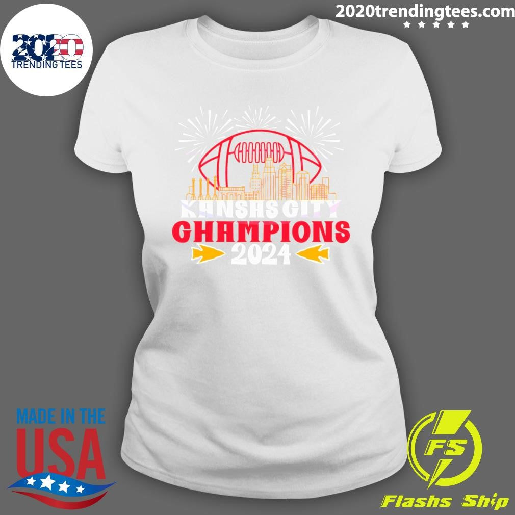 Funny kansas City Champions 2024 Skyline - Adult & Kids T-Shirts, Sweatshirts & Hoodies apparel design preview 3