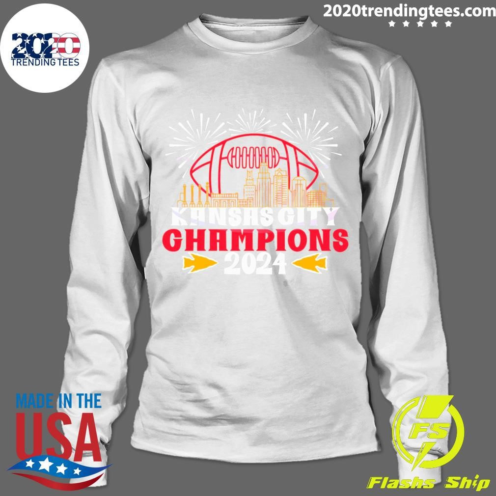 Funny kansas City Champions 2024 Skyline - Adult & Kids T-Shirts, Sweatshirts & Hoodies apparel design preview 4