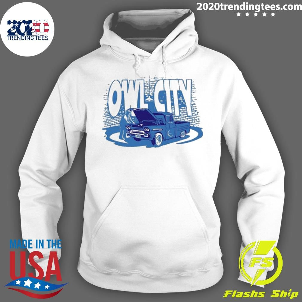 Funny owl City Car Trouble - Adult & Kids T-Shirts, Sweatshirts & Hoodies apparel design preview 2