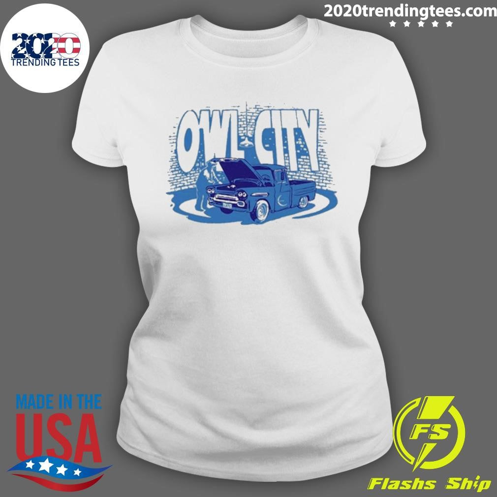 Funny owl City Car Trouble - Adult & Kids T-Shirts, Sweatshirts & Hoodies apparel design preview 3