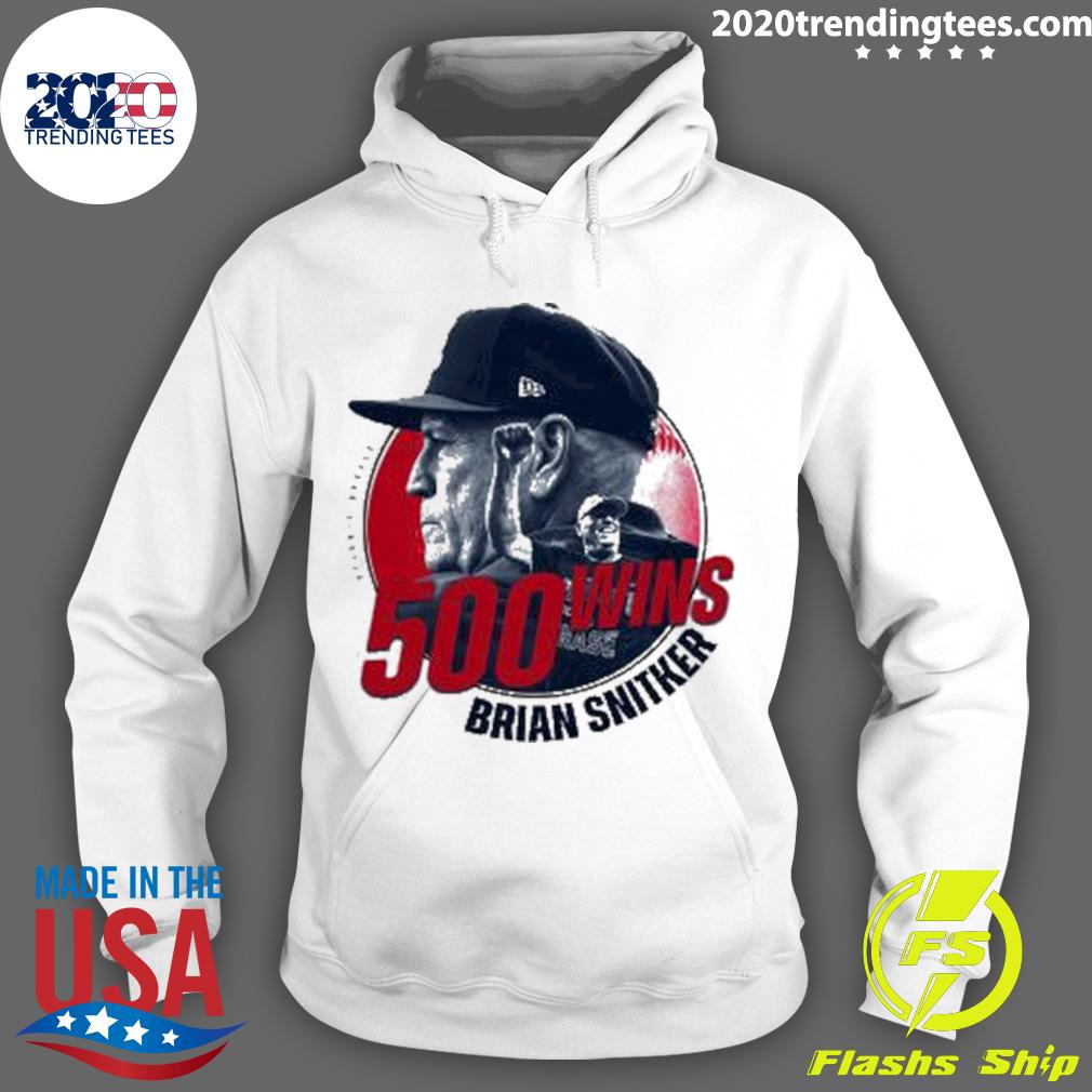 Nice brian Snitker Picks Up 500th Career Win - Adult & Kids T-Shirts, Sweatshirts & Hoodies apparel design preview 2