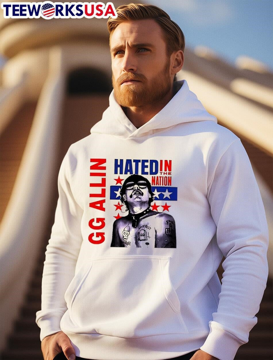 GG Allin Hated in the Nation vintage - Adult & Kids T-Shirts, Sweatshirts & Hoodies apparel design preview 2