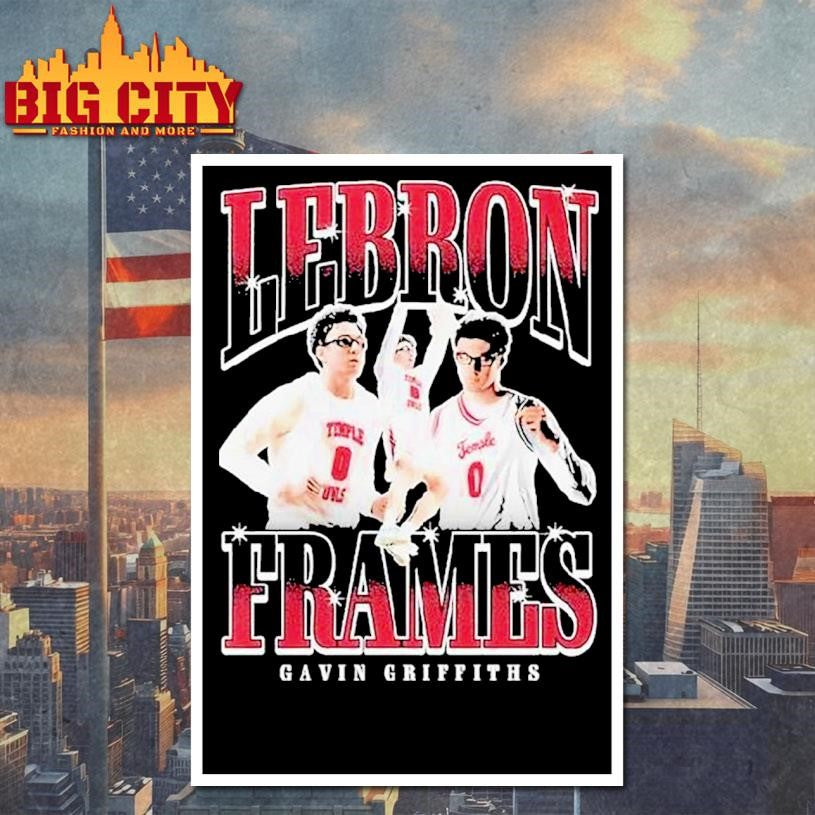 Gavin Griffiths Lebron Frames Temple Owls - Adult & Kids T-Shirts, Sweatshirts & Hoodies apparel design preview 4