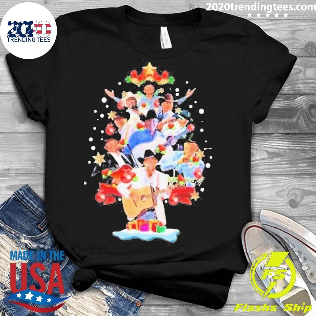 George Strait Tree Merry Christmas - Adult & Kids T-Shirts, Sweatshirts & Hoodies apparel design preview 3
