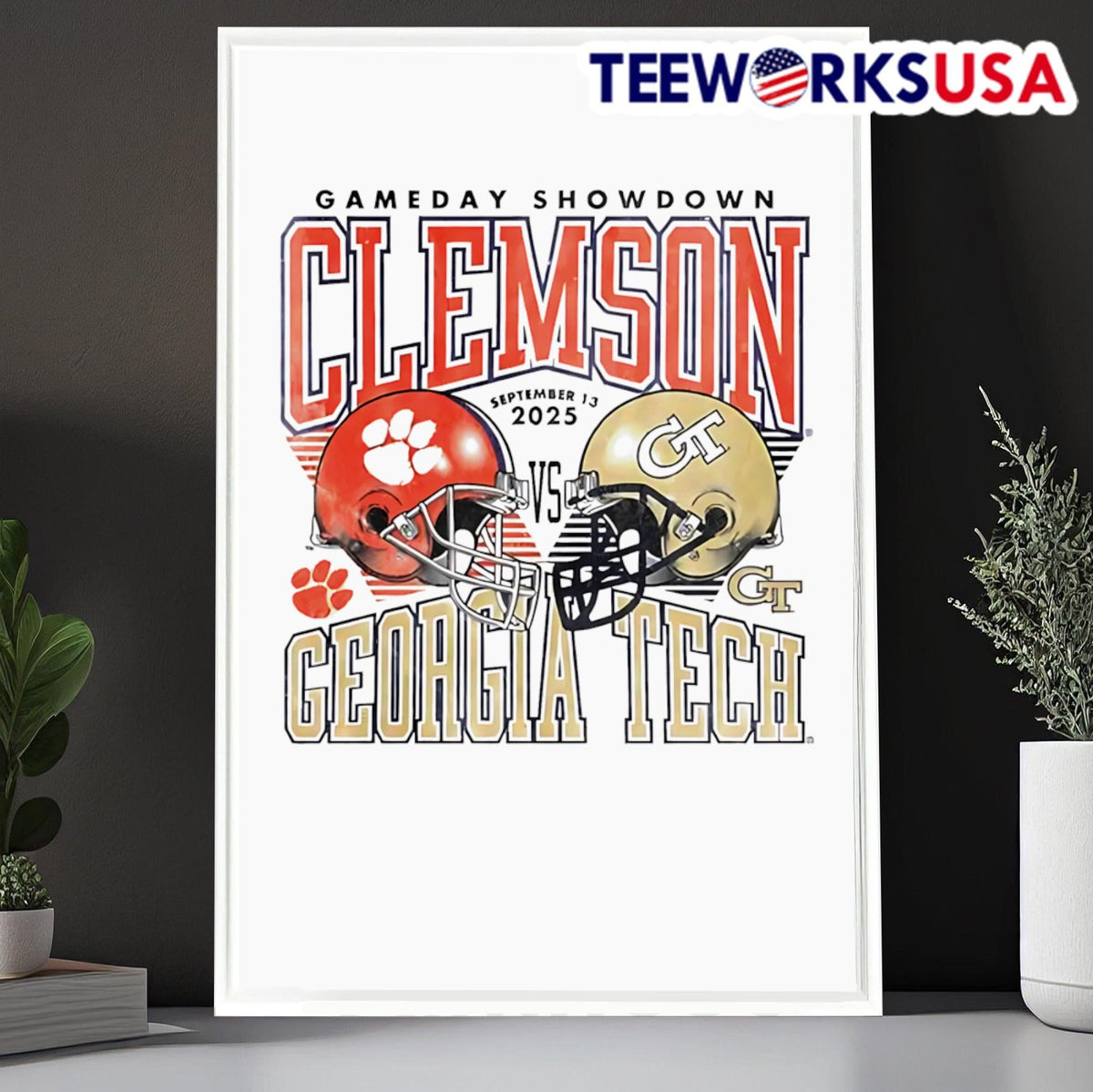 Georgia Tech Yellow Jackets Showdown vs Clemson - Adult & Kids T-Shirts, Sweatshirts & Hoodies apparel design preview 6