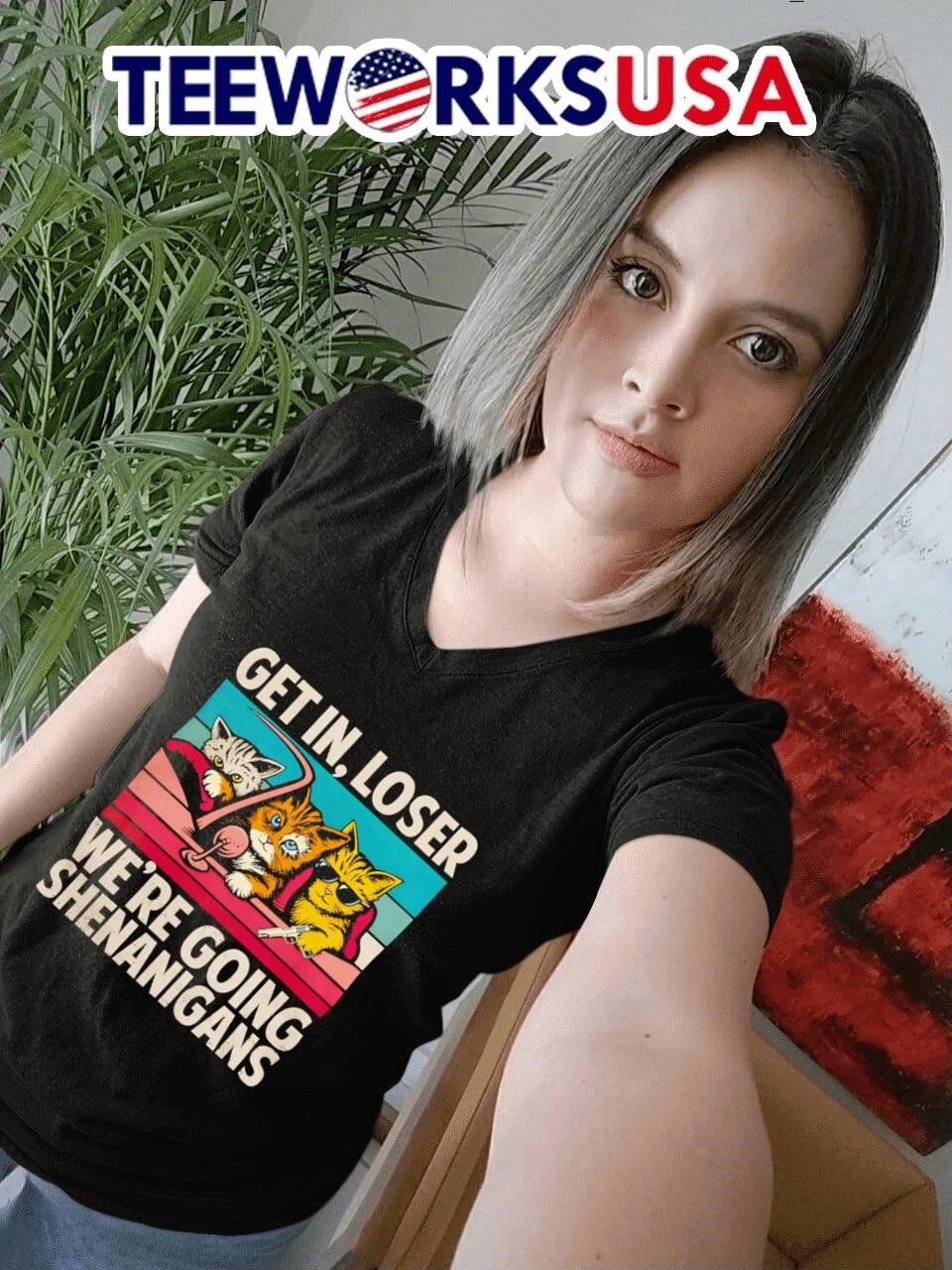 Get In, Loser We're Going Shenanigans Cats - Adult & Kids T-Shirts, Sweatshirts & Hoodies apparel design preview 7