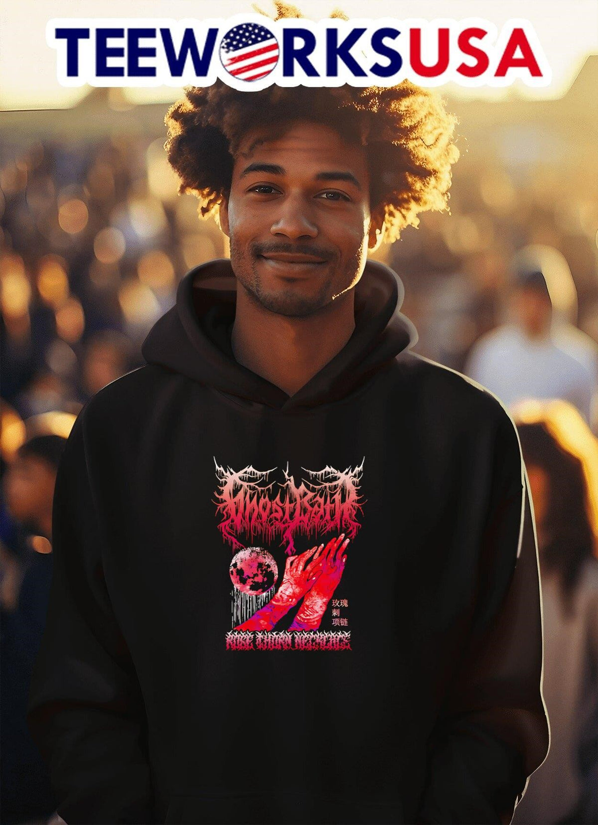 Ghost Bath Rose Thorn Necklace - Adult & Kids T-Shirts, Sweatshirts & Hoodies apparel design preview 2