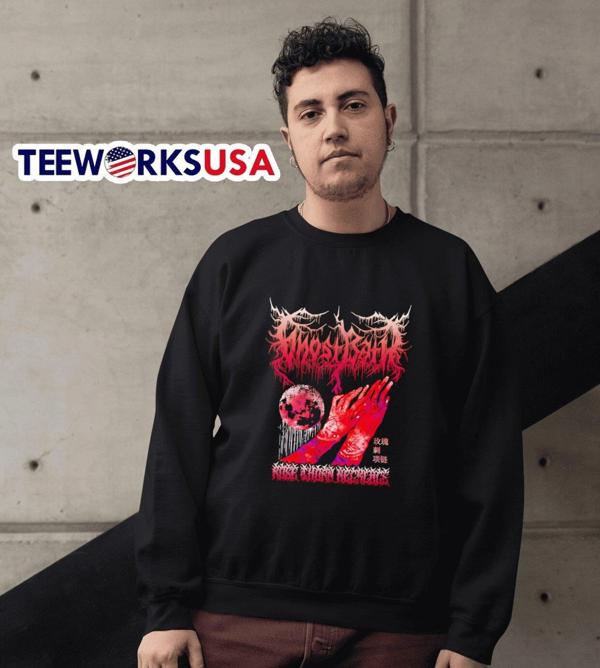 Ghost Bath Rose Thorn Necklace - Adult & Kids T-Shirts, Sweatshirts & Hoodies apparel design preview 6
