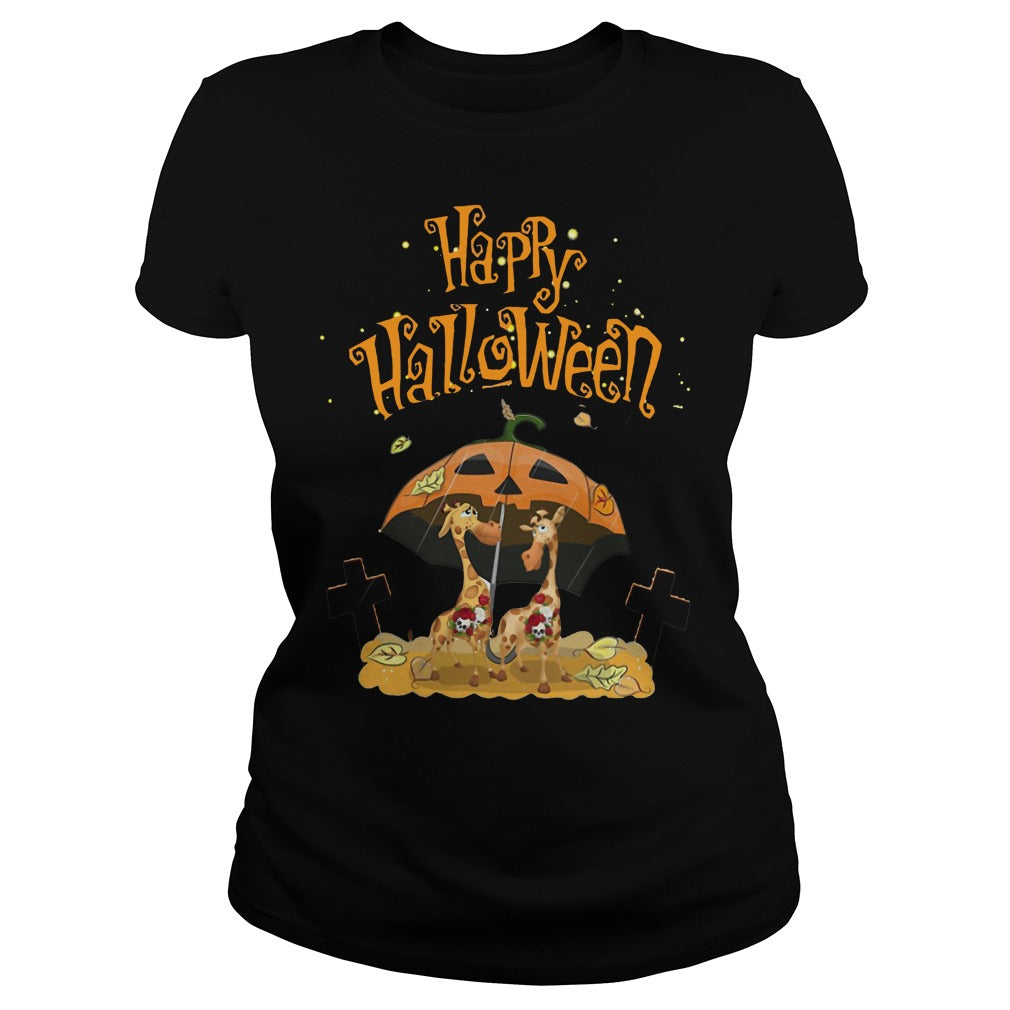 Giraffe Happy Halloween - Adult & Kids T-Shirts, Sweatshirts & Hoodies apparel design preview 2