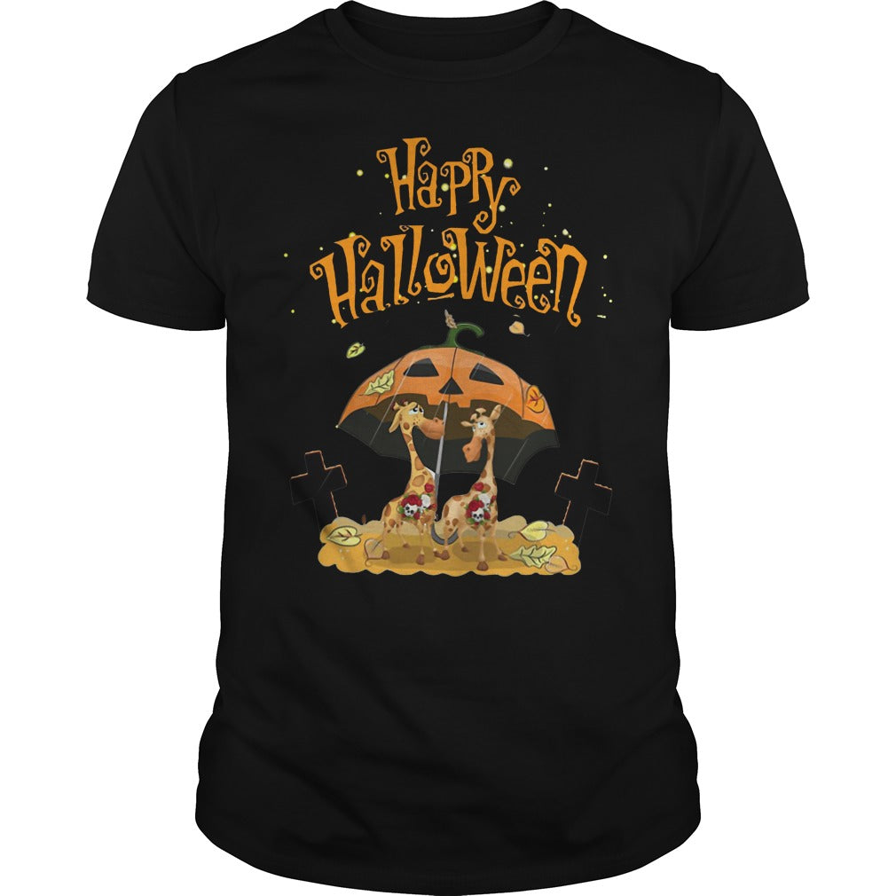 Giraffe Happy Halloween - Adult & Kids T-Shirts, Sweatshirts & Hoodies apparel design preview 1