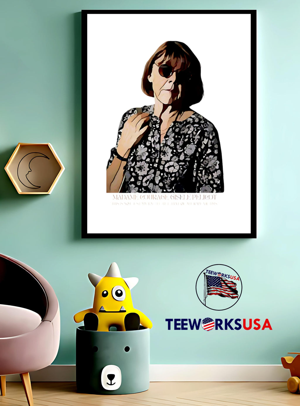Gisele Pelicot Madame Courage - Adult & Kids T-Shirts, Sweatshirts & Hoodies apparel design preview 4