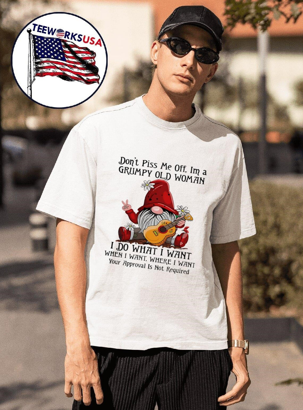 Gnome don't piss me off I'm a grumpy old woman I do - Adult & Kids T-Shirts, Sweatshirts & Hoodies apparel design preview 1