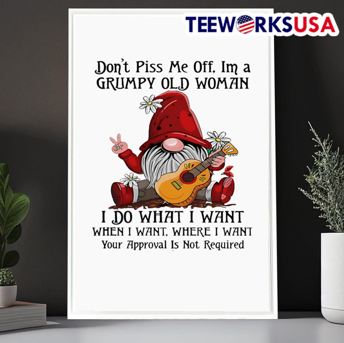 Gnome don't piss me off I'm a grumpy old woman I do - Adult & Kids T-Shirts, Sweatshirts & Hoodies apparel design preview 6