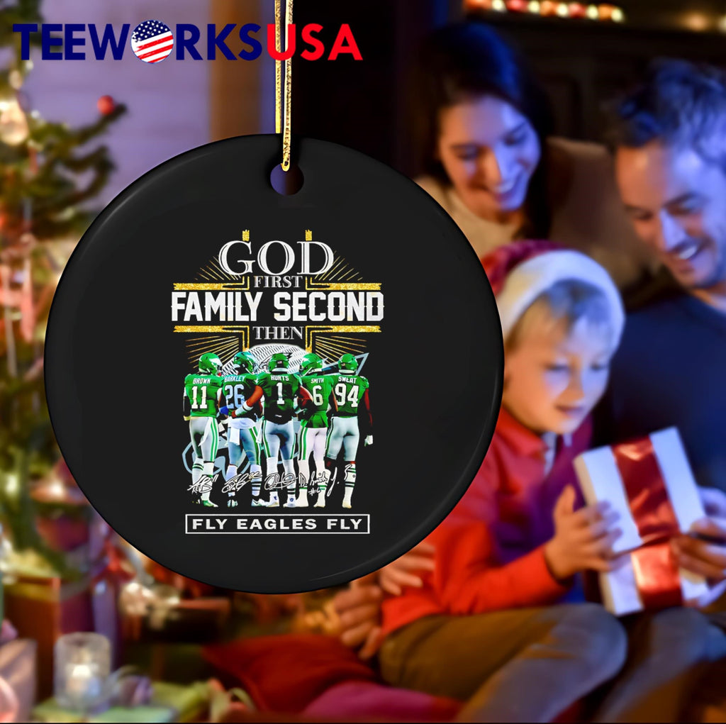 God First Family Second Then Philadelphia Eagles - Adult & Kids T-Shirts, Sweatshirts & Hoodies apparel design preview 4