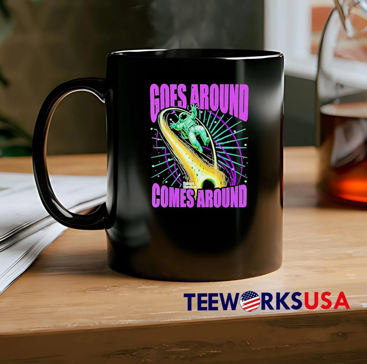 Goes Around Comes Astronaut Floating Space - Adult & Kids T-Shirts, Sweatshirts & Hoodies apparel design preview 2