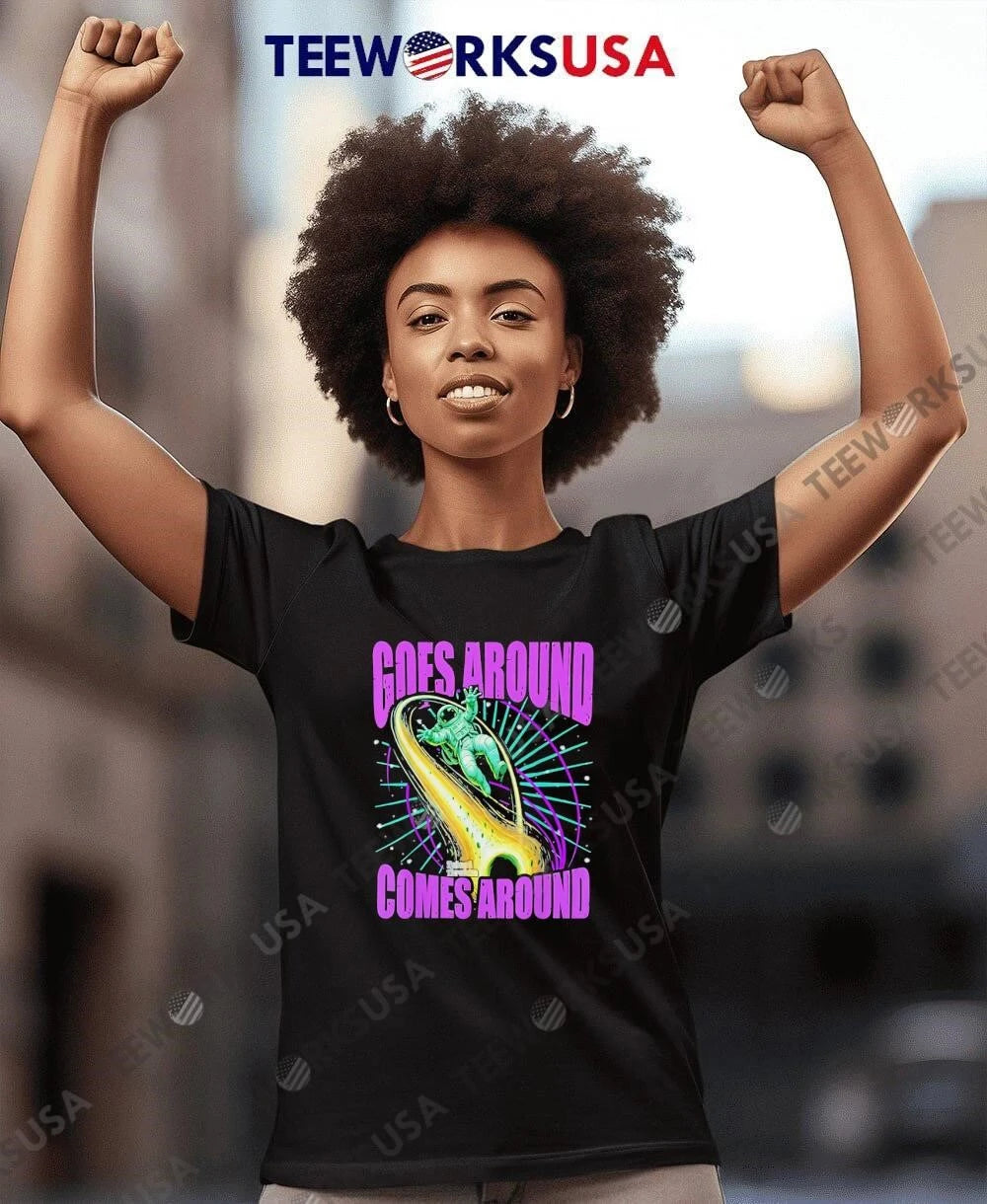 Goes Around Comes Astronaut Floating Space - Adult & Kids T-Shirts, Sweatshirts & Hoodies apparel design preview 7