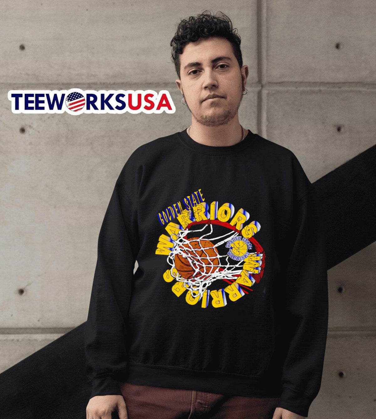 Golden State Warriors in the net - Adult & Kids T-Shirts, Sweatshirts & Hoodies apparel design preview 6