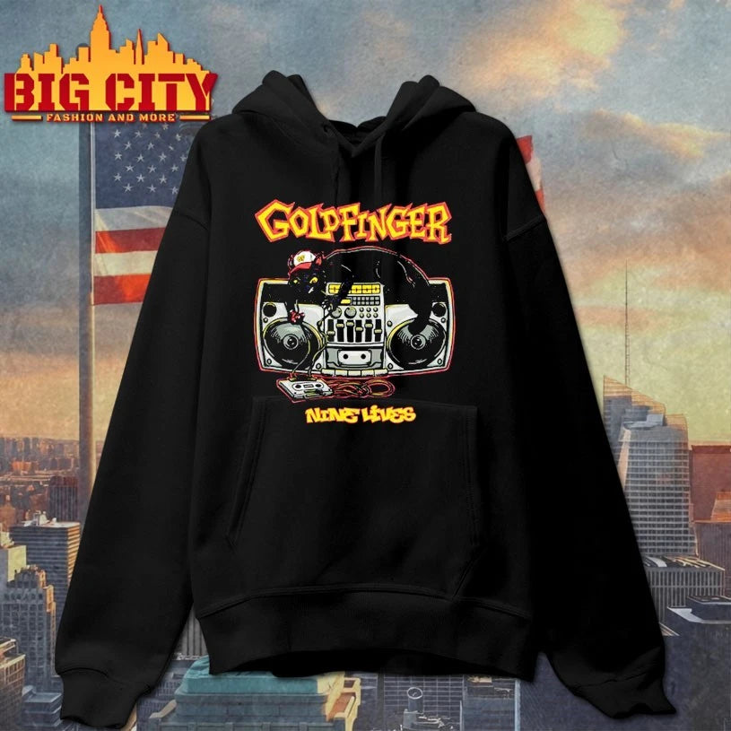 Goldfinger Cat DJ Nine lives - Adult & Kids T-Shirts, Sweatshirts & Hoodies apparel design preview 2