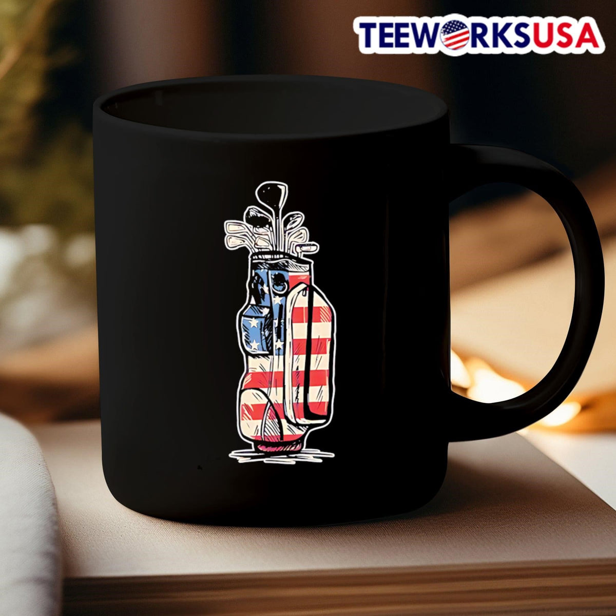 Golf bag USA flag - Adult & Kids T-Shirts, Sweatshirts & Hoodies apparel design preview 3
