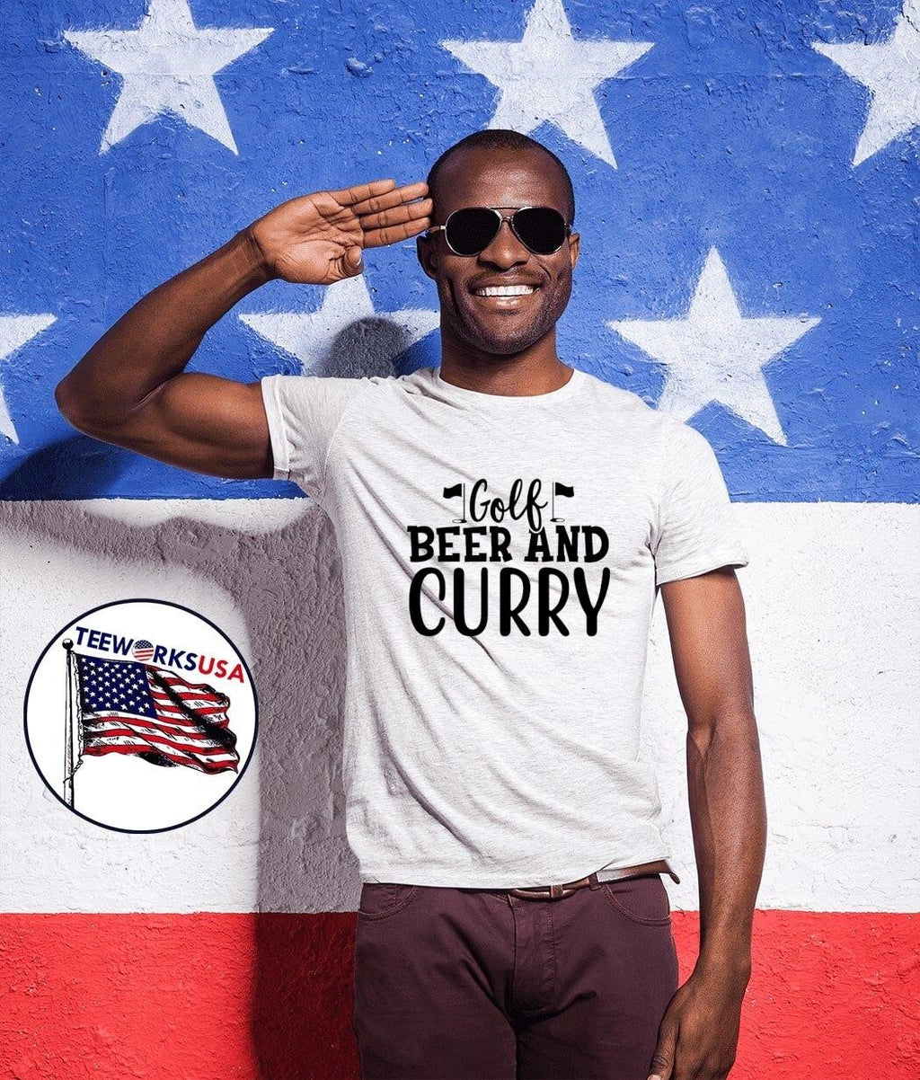 Golf beer and curry - Adult & Kids T-Shirts, Sweatshirts & Hoodies apparel design preview 1