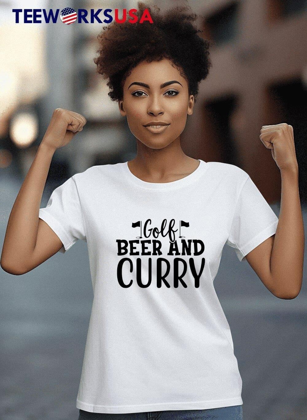 Golf beer and curry - Adult & Kids T-Shirts, Sweatshirts & Hoodies apparel design preview 4