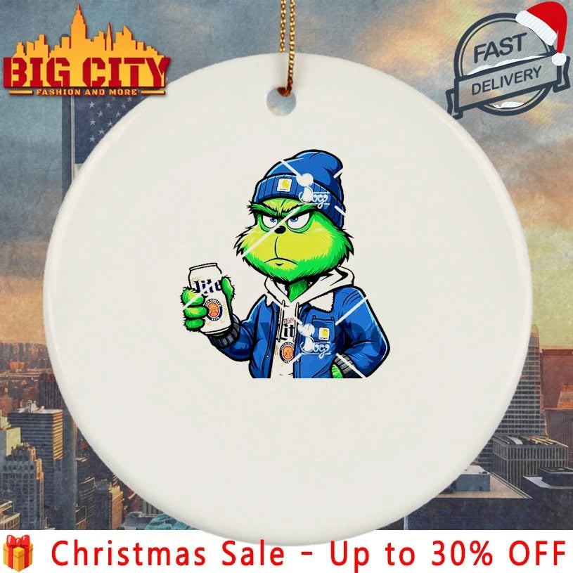 Grinch Christmas Miller Lite In - Adult & Kids T-Shirts, Sweatshirts & Hoodies apparel design preview 3